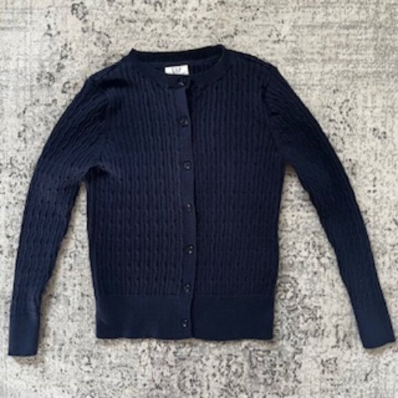🧡3/15 GAP Navy Cardigan Kids S - Picture 1 of 8